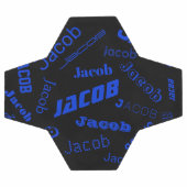 名前または単語の追加 |青と黒 サッカーボール (フラット)