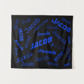 名前または単語の追加 |青と黒 タペストリー (正面(横))