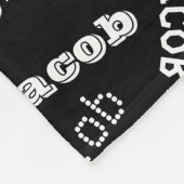 名前または単語の追加 |黒と白 フリースブランケット (角)