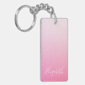名前または単語 |ピンクかわいらしグラデーシグラデーションョン キーホルダー (正面左)