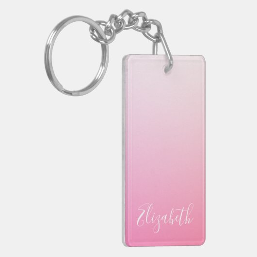 名前または単語 |ピンクかわいらしグラデーシグラデーションョン キーホルダー (正面左)