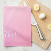 名前または単語 |ピンク色のグラデーショングラデーション キッチンタオル (四つ折り)