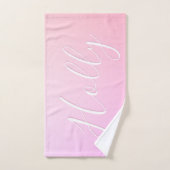名前または単語 |ピンク色のグラデーショングラデーション ハンドタオル (ハンドタオル)