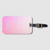名前または単語 |ピンク色のグラデーショングラデーション ラゲッジタグ (正面横)