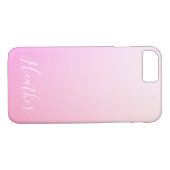 名前または単語 |ピンク色のグラデーショングラデーション Case-Mate iPhoneケース (裏面(横))