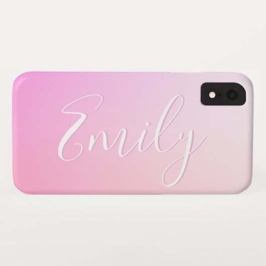名前または単語 |ピンク色のグラデーショングラデーション Case-Mate iPhoneケース (裏面(横))