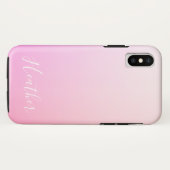 名前または単語 |ピンク色のグラデーショングラデーション Case-Mate iPhoneケース (裏面(横))