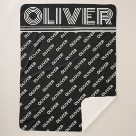 名前または文字の追加、タイポグラフィ白黒 シェルパブランケット