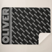 名前または文字の追加、タイポグラフィ白黒 シェルパブランケット (正面(横))