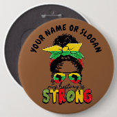 名前または文字を追加、私の履歴は強力な十二分の一 缶バッジ (正面&裏面)