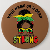 名前または文字を追加、私の履歴は強力な十二分の一 缶バッジ (正面)