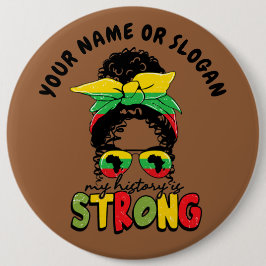 名前または文字を追加、私の履歴は強力な十二分の一 缶バッジ