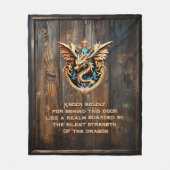 名前または文字を追加 – Dragon on Wooden Door Wall フリースブランケット (正面)