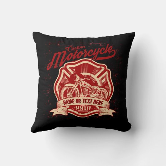 名前または文字カスタムオートバイグランジ クッション (裏面)