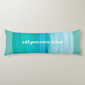 名前または文字海の青い水色を追加するストライプ ボディピロー (正面)