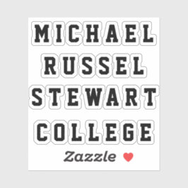 名前または文字4行透明ステッカー シール