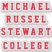 名前または文字4行透明ステッカー シール (正面)