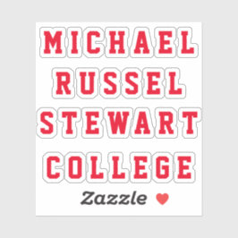 名前または文字4行透明ステッカー シール