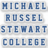 名前または文字4行透明ステッカー シール (正面)