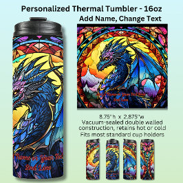 名前または文字、ステンドグラス・ドラゴンの追加 タンブラー