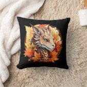 名前または文字、ドラゴンと紅葉 クッション (ブランケット)