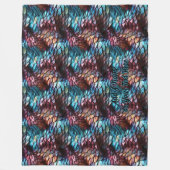 名前または文字、ドラゴンアクアはかりで測ブルークリムゾンを追加 フリースブランケット (正面)