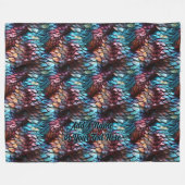 名前または文字、ドラゴンアクアはかりで測ブルークリムゾンを追加 フリースブランケット (正面(横))