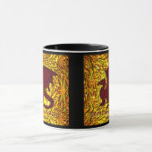 名前または文字、赤と金ゴールドドラゴンと翼を追加 マグカップ (中央)