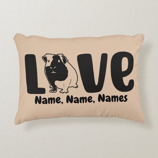 名前または文字、Guinea Pig LOVEの追加 アクセントクッション (正面)