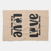 名前または文字、Guinea Pig LOVEの追加 キッチンタオル (横)