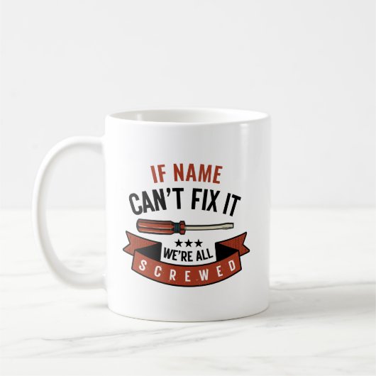 名前もしが修正できない私たちはすべてのねじれたおもしろいパパ コーヒーマグカップ (左)