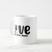 名前やテキストを追加、モルモット愛 コーヒーマグカップ (正面左)