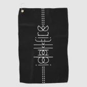 名前をエイリアングリフユニークブラック ゴルフタオル (正面)