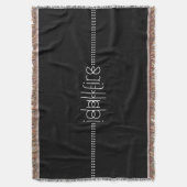 名前をエイリアングリフユニークブラック スローブランケット (正面縦)