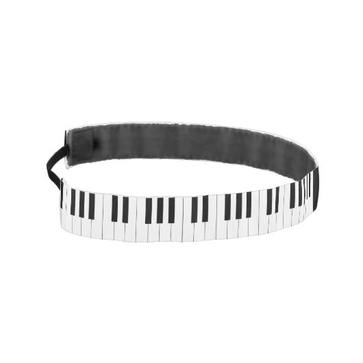 名前をカスタマイズした白黒の鍵のピアノ アスレチックヘッドバンド (左)