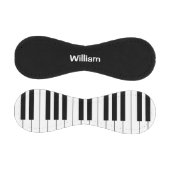 名前をカスタマイズした白黒の鍵のピアノ 野球ボール (パネル)