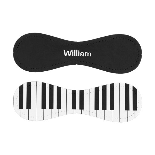 名前をカスタマイズした白黒の鍵のピアノ 野球ボール (パネル)