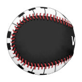 名前をカスタマイズした白黒の鍵のピアノ 野球ボール (正面左)