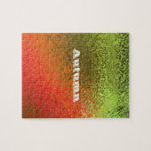 名前をカスタマイズするオレンジと緑 ジグソーパズル (横)