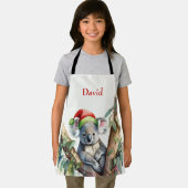 名前をカスタマイズするクリスマスコアラでグムツリー エプロン (インサイチュ)