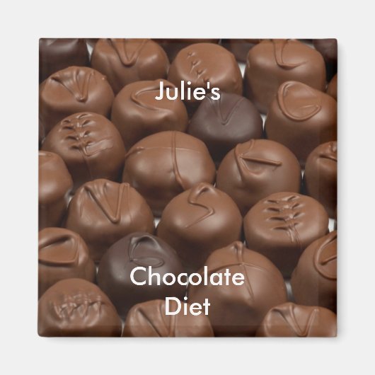 名前をカスタマイズするチョコレートダイエット マグネット (正面)