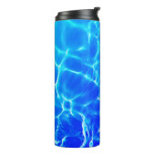 名前をカスタマイズするホワイトスクリプト、ブルーウォーター タンブラー (回転左)