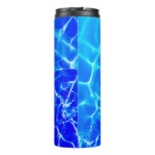 名前をカスタマイズするホワイトスクリプト、ブルーウォーター タンブラー (裏面)