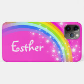 名前をカスタマイズするレインボーピンクの女の子 Case-Mate iPhoneケース (裏面(横))