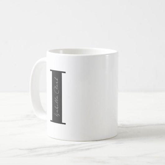 名前をカスタマイズする最初の文字(I) コーヒーマグカップ (正面左)