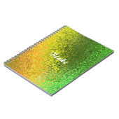 名前をカスタマイズする黄色と緑の緩和曲線の影 ノートブック (左側)