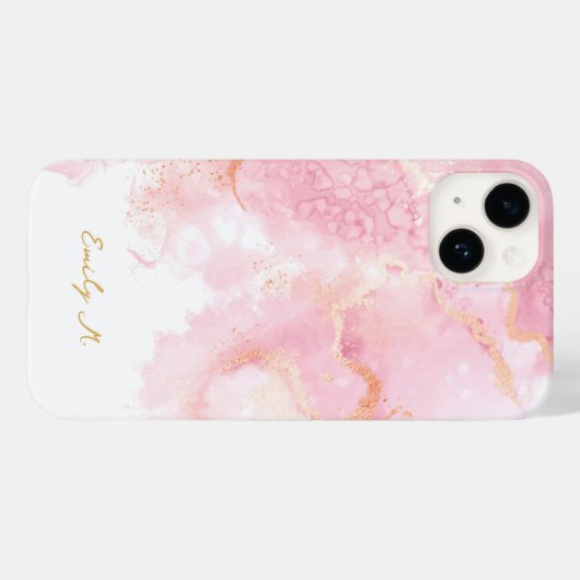 名前をカスタマイズするiPhone 14女の子の電話ケース Case-Mate iPhoneケース (裏面 (横))