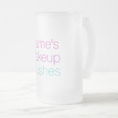 名前をカスタマイズできるメイクアップブラシホルダー フロストグラスビールジョッキ (正面右)