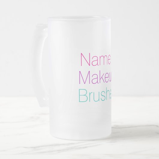 名前をカスタマイズできるメイクアップブラシホルダー フロストグラスビールジョッキ (正面左)