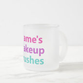 名前をカスタマイズできるメイクアップブラシホルダー フロストグラスマグカップ (正面右)